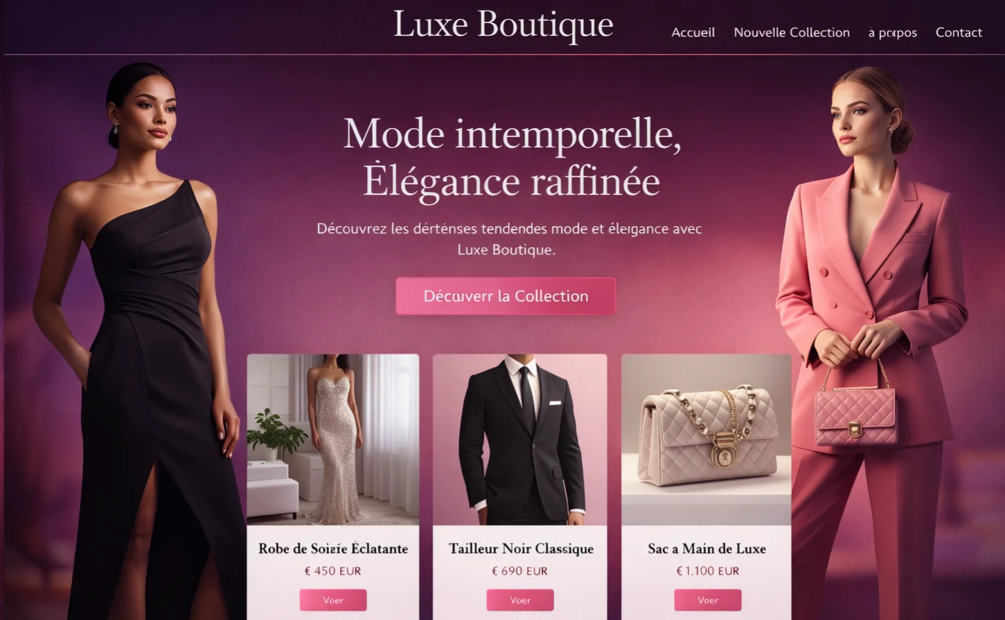 Boutique e-commerce Luxe Boutique réalisée par Forsavo