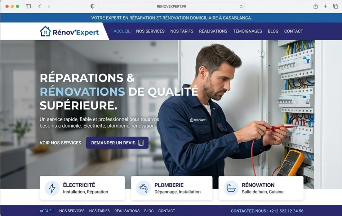 Site web ProFix Home Services réalisé par Forsavo