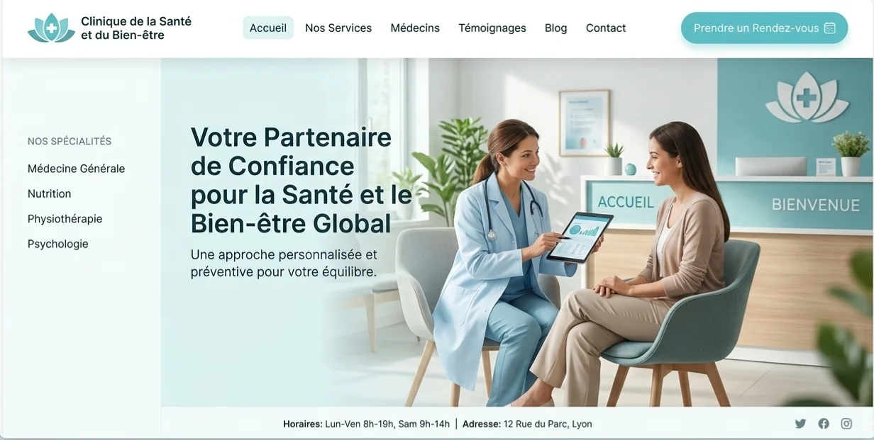 Site web du Wellness Medical Center réalisé par Forsavo